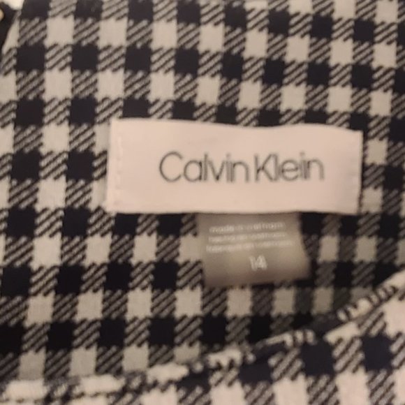 Calvin Klein Black and White Checkered Midi Dress - Picture 4 of 5